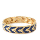 Gold Navy Epoxy Stretch Bracelet