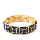 Gold Navy Epoxy  Stretch Bracelet