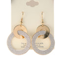 GOLD INTER LOCK GLITTER EARRING