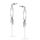SILVER GLITTER TASSEL EARRING