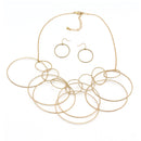 GOLD INTER LOCK ROUND NECKLACE AND EARRINGS SET