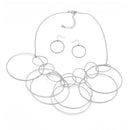 SILVER INTERLOCK ROUND NECKLACE AND EARRINGS SET