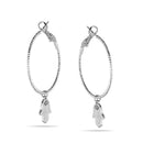 SILVER HAMSA CHARM EARRINGS