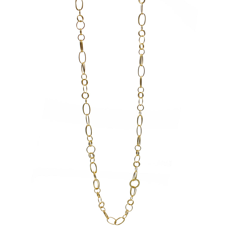 GOLD LINK CHAIN LONG NECKLACE