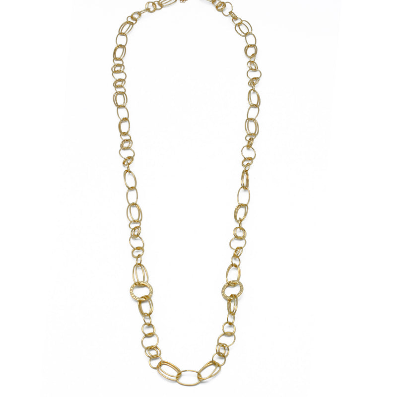 GOLD LINK CHAIN LONG NECKLACE