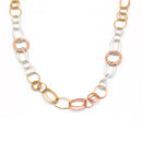 TRI TONE LINK CHAIN LONG NECKLACE