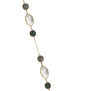 GOLD ABALONE AND MOTHER OF PEARL LONG CHAIN NECKLACE
