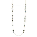GOLD ABALONE AND MOTHER OF PEARL LONG CHAIN NECKLACE