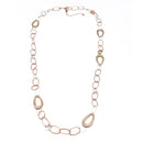 TRI TONE LINK CHAIN LONG NECKLACE