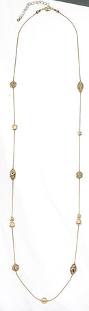 HNN90140 Long round and oval shape beaded necklace (IH9)