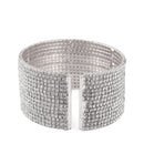 SILVER CRYSTAL COIL 15 ROW MEMORY WIRE BRACELET