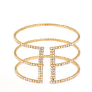 GOLD CRYSTAL COIL MEMORY WIRE BRACELET SWY-18159G(KNE-F4)