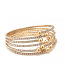 GOLD CRYSTAL COIL MEMORY WIRE BRACELET SWY-18160G(KNE2)