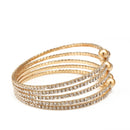 GOLD CRYSTAL COIL MEMORY WIRE BRACELET SWY-18160G(KNE2)
