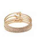 GOLD CRYSTAL COIL MEMORY WIRE BRACELET SWY-18160G(KNE2)