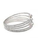 SILVER CRYSTAL COIL MEMORY WIRE BRACELET SWY-18160S(KND2)