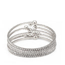 SILVER CRYSTAL COIL MEMORY WIRE BRACELET SWY-18160S(KND2)