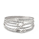 SILVER CRYSTAL COIL MEMORY WIRE BRACELET SWY-18160S(KND2)