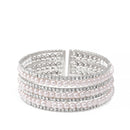 SILVER CRYSTAL AND PEARL COIL MEMORY WIRE BRACELET SWY-18163S (KNC3)