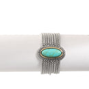 TURQUOISE TWO TONE MULTI STRANDS BRACELET 93013BR-TRQ