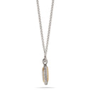 TWO TONE PAVE CRYSTAL ENGRAVED PENDANT NECKLACE 93013EH-TT