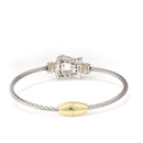 TWO TONE PAVE CRYSTAL CLASSIC CABLE BRACELET 93087BR-TTP(FA26)