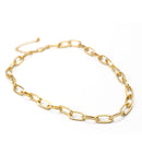 Gold Rectangle Link Chain Necklace