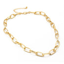 Gold Rectangle Link Chain Necklace