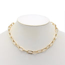 Gold Rectangle Link Chain Necklace