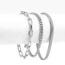 SILVER THREE ROW CHAIN BRACELET