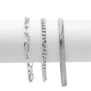 SILVER THREE ROW CHAIN BRACELET