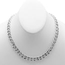 SILVER FLAT CURB CHAIN NECKLACE