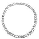 SILVER FLAT CURB CHAIN NECKLACE