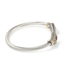 TWO TONE PAVE CLASSIC CABLE BRACELET
