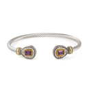 TWO TONE PAVE CLASSIC CABLE BRACELET