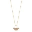 GOLD CRYSTAL BUTTERFLY PENDANT LONG CHAIN NECKLACE