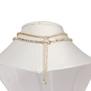 GOLD BUTTERFLY PENDANT PAVE CRYSTAL AND CURB CHAIN  NECKLACE