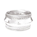 Shiny Silver Knife Edge Bangle Set of 7 PCS
