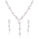 Silver-Tone Metal Earrings And Adjustable Lobster Claw Closure Necklaces