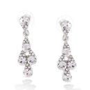 Silver-Tone Metal Crystal Drop Earrings
