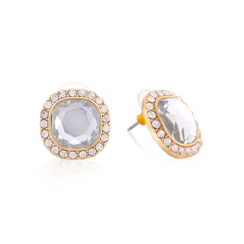 Gold-Tone Clear Crystal Stud Earrings Earring