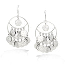Silver-Tone Metal Round Drop Earrings