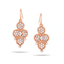 Rose Gold-Tone Metal Crystal Drop Earrings