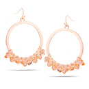Rose Gold-Tone Metal Crystal Round Drop Earrings