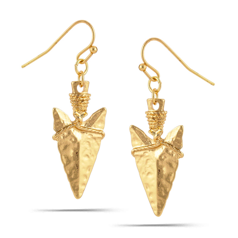 Gold-Tone Metal Triangle Drop Earrings