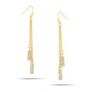 Gold-Tone Metal Crystal Taseel Earrings