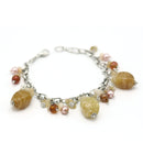 NATURAL BEED SILVER CHAIN BRACELET