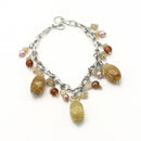 NATURAL BEED SILVER CHAIN BRACELET