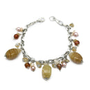 NATURAL BEED SILVER CHAIN BRACELET