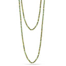 Olive And Gold 8Mm Faceted Beads Long Necklace